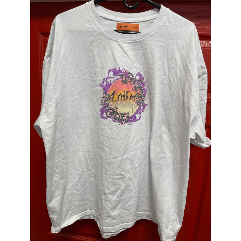 Loiter Human Race Graphic T-Shirt White XL Streetwear Oversized Tee